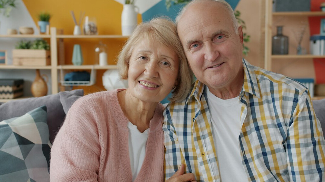 senior couple smiling