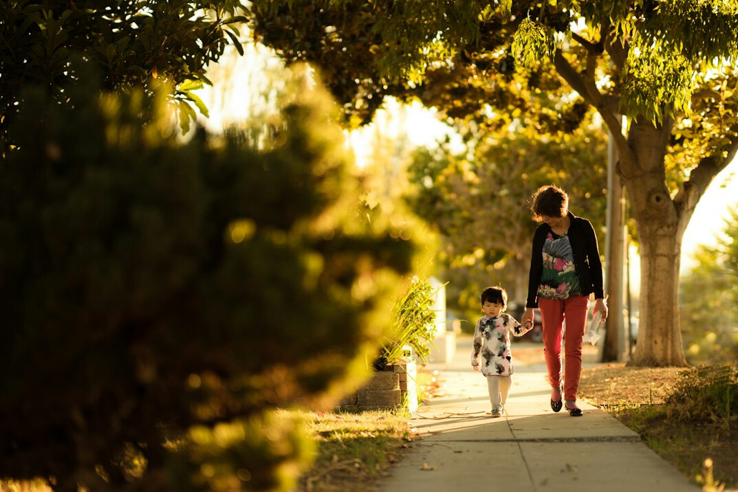 healthy lifestyle family walk